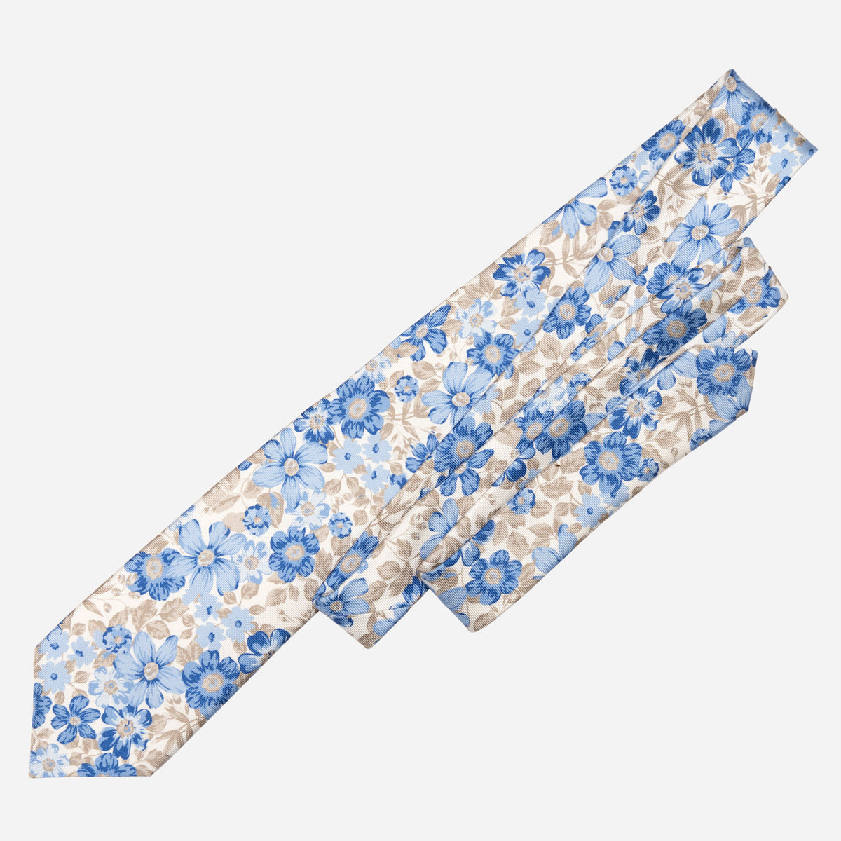 Blue Floral Handmade Italian Silk Tie