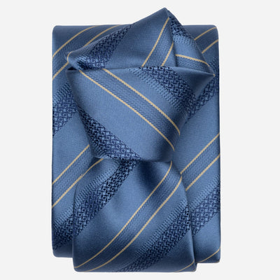 Handmade Blue Striped Silk Tie