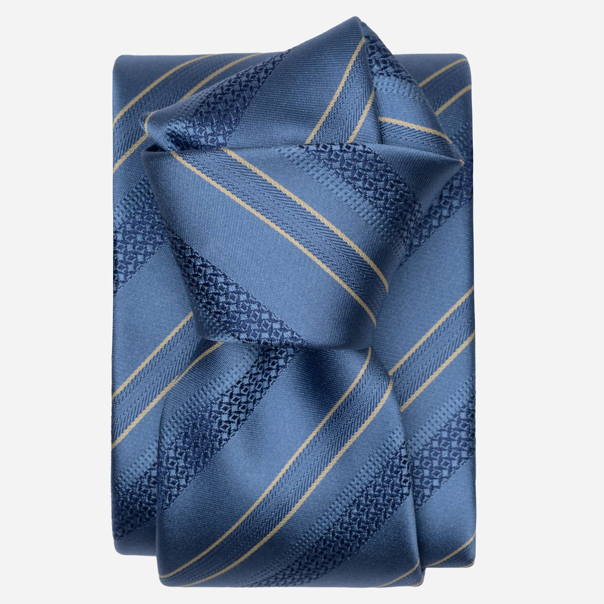 Handmade Blue Striped Silk Tie