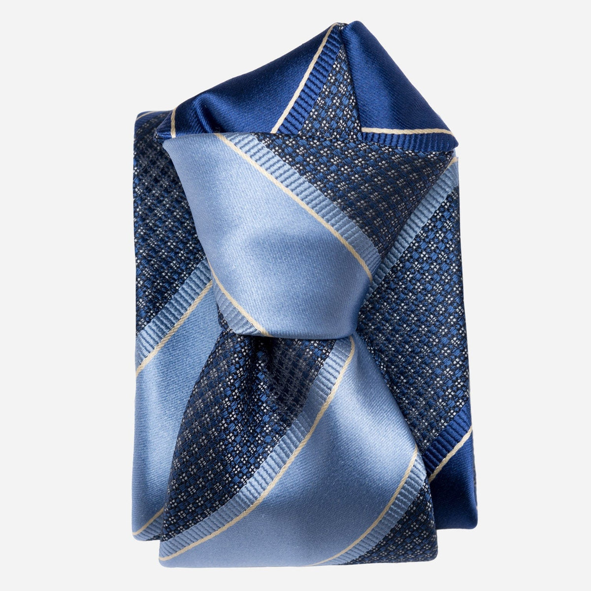 Blue Stripe Italian Silk Handmade Tie