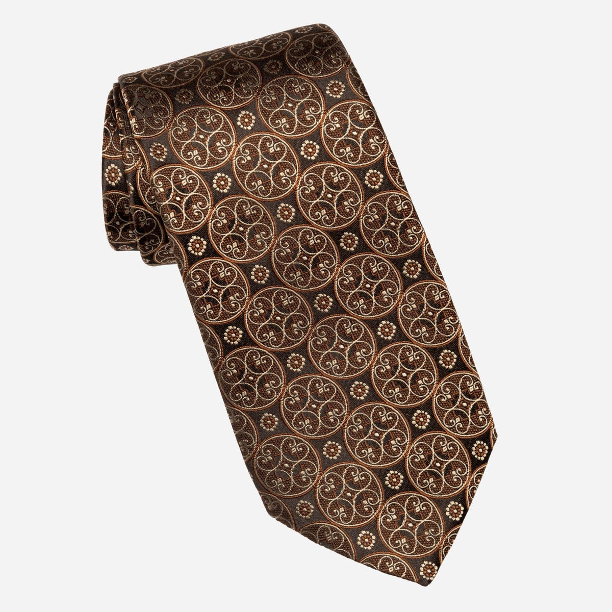 Vintage Designer Men&#39;s Silk Tie - Brown