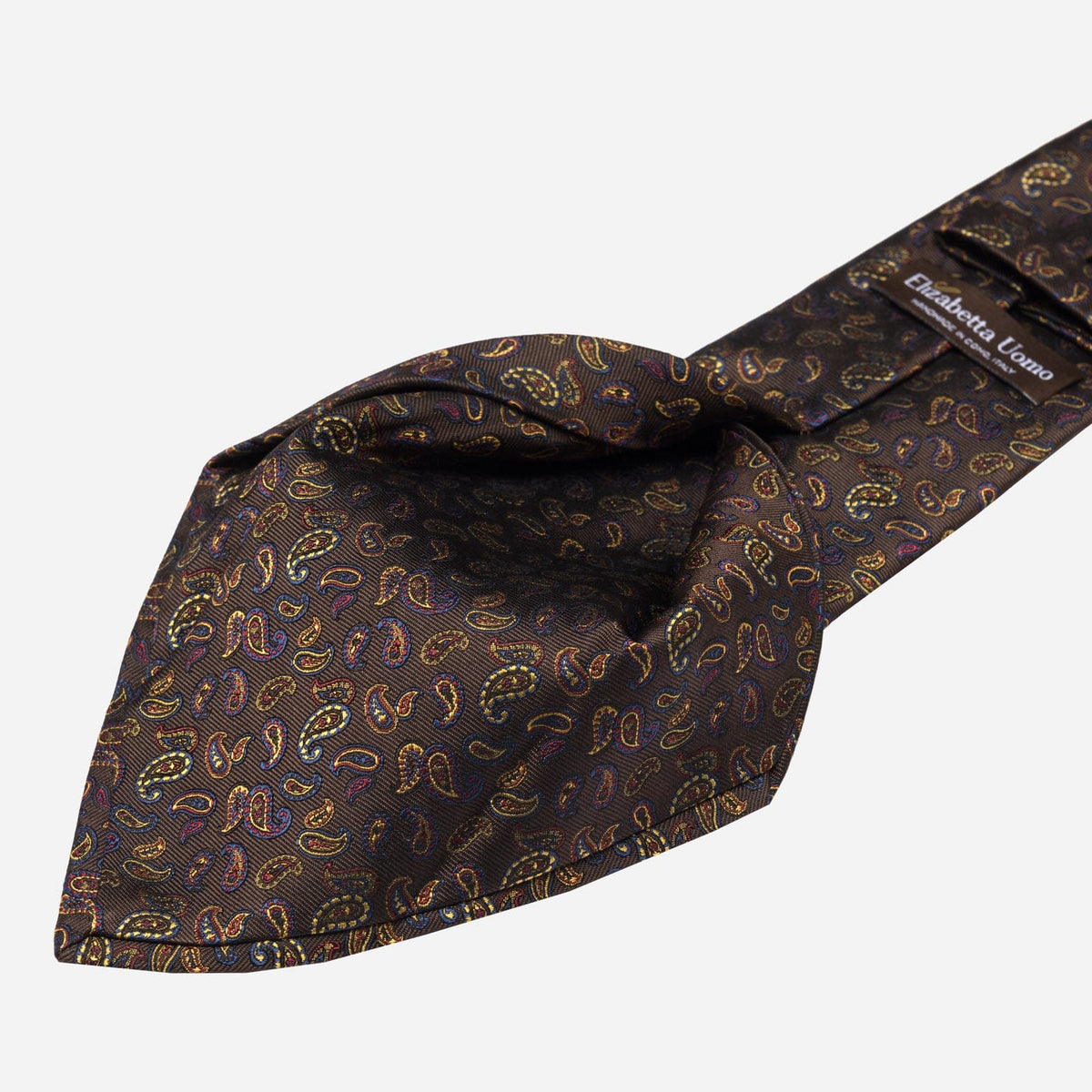 Brown Mini Paisley Italian Silk Tie