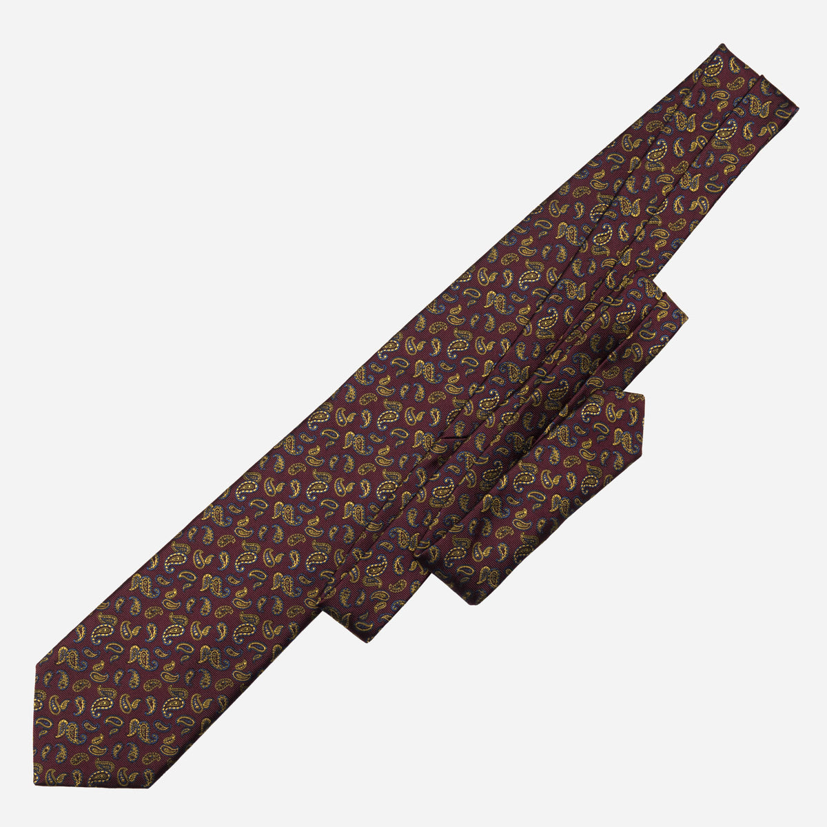 Burgundy Mini Paisley Italian Silk Tie