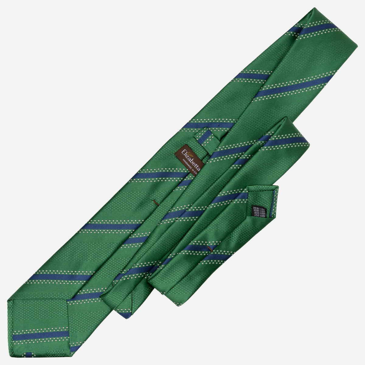 Italian Designer Green Striped Tie