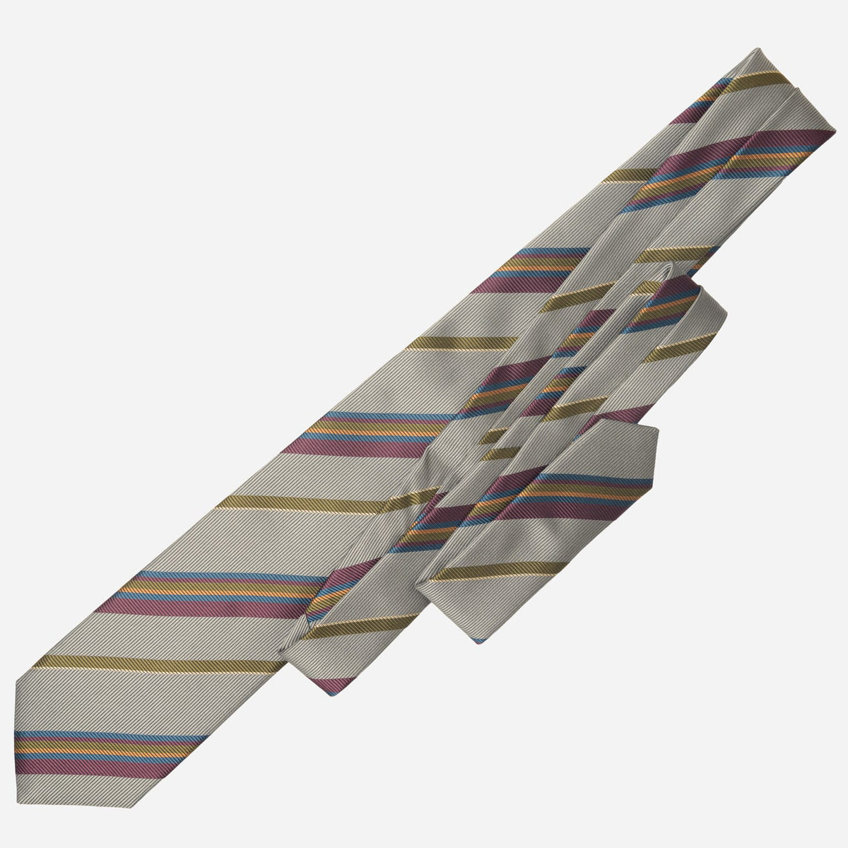Grey Striped Handmade Italian Silk Tie