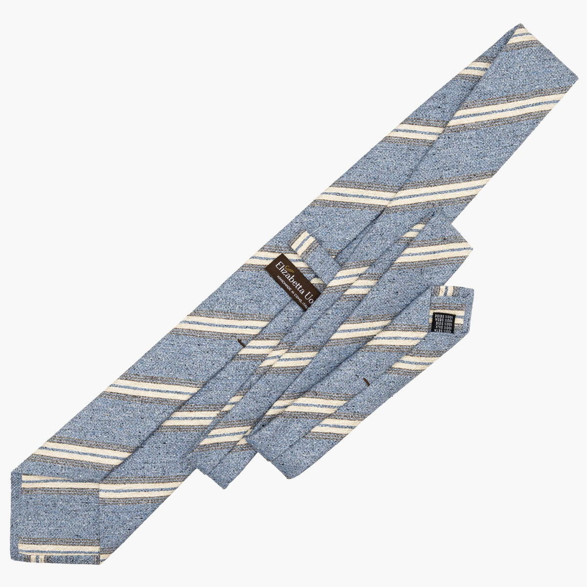 Denim Blue Stripes Italian Silk Tie
