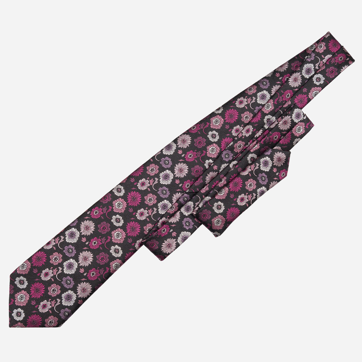 Magenta Floral Italian Handmade Silk Tie