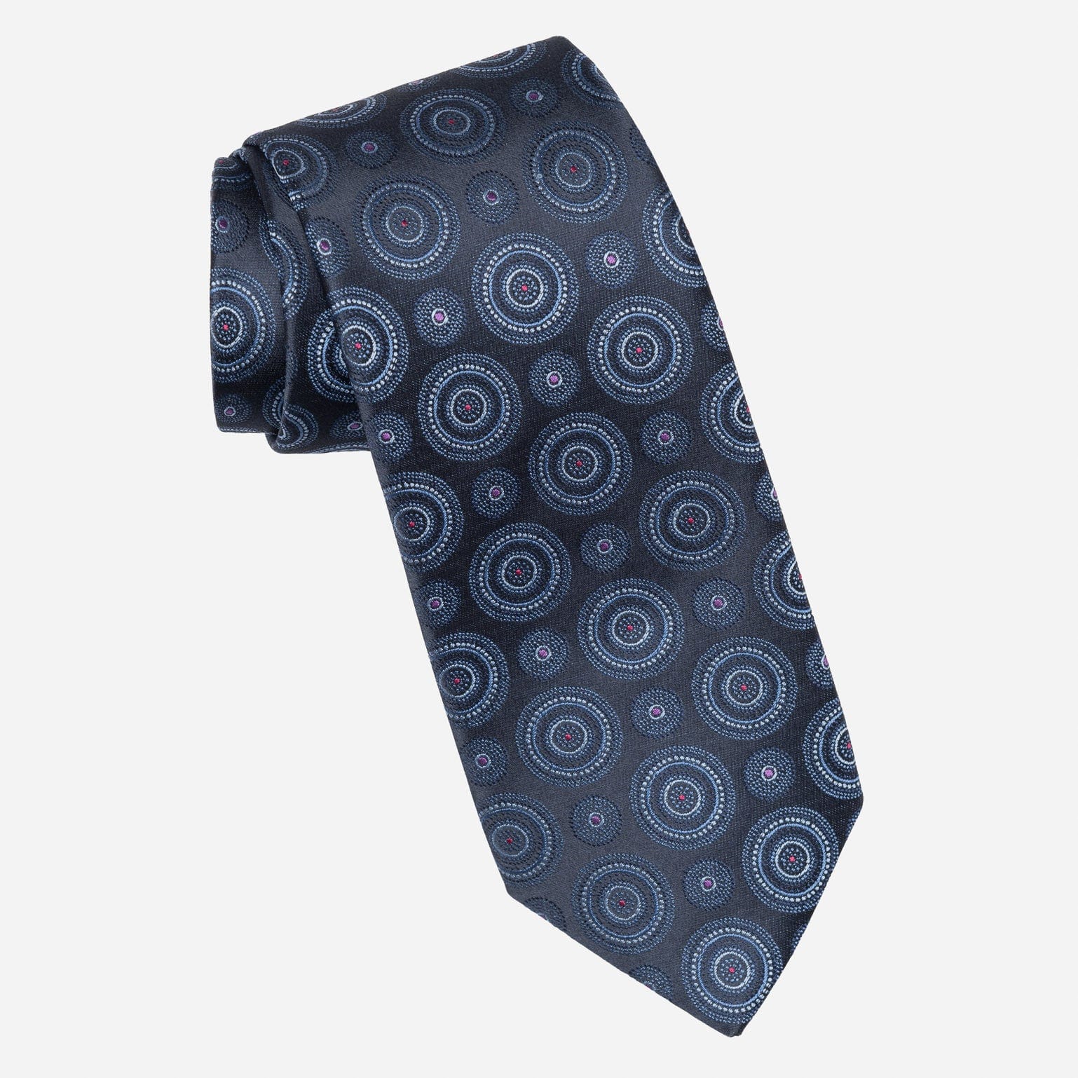Designer Italian Silk Tie Navy and Blue