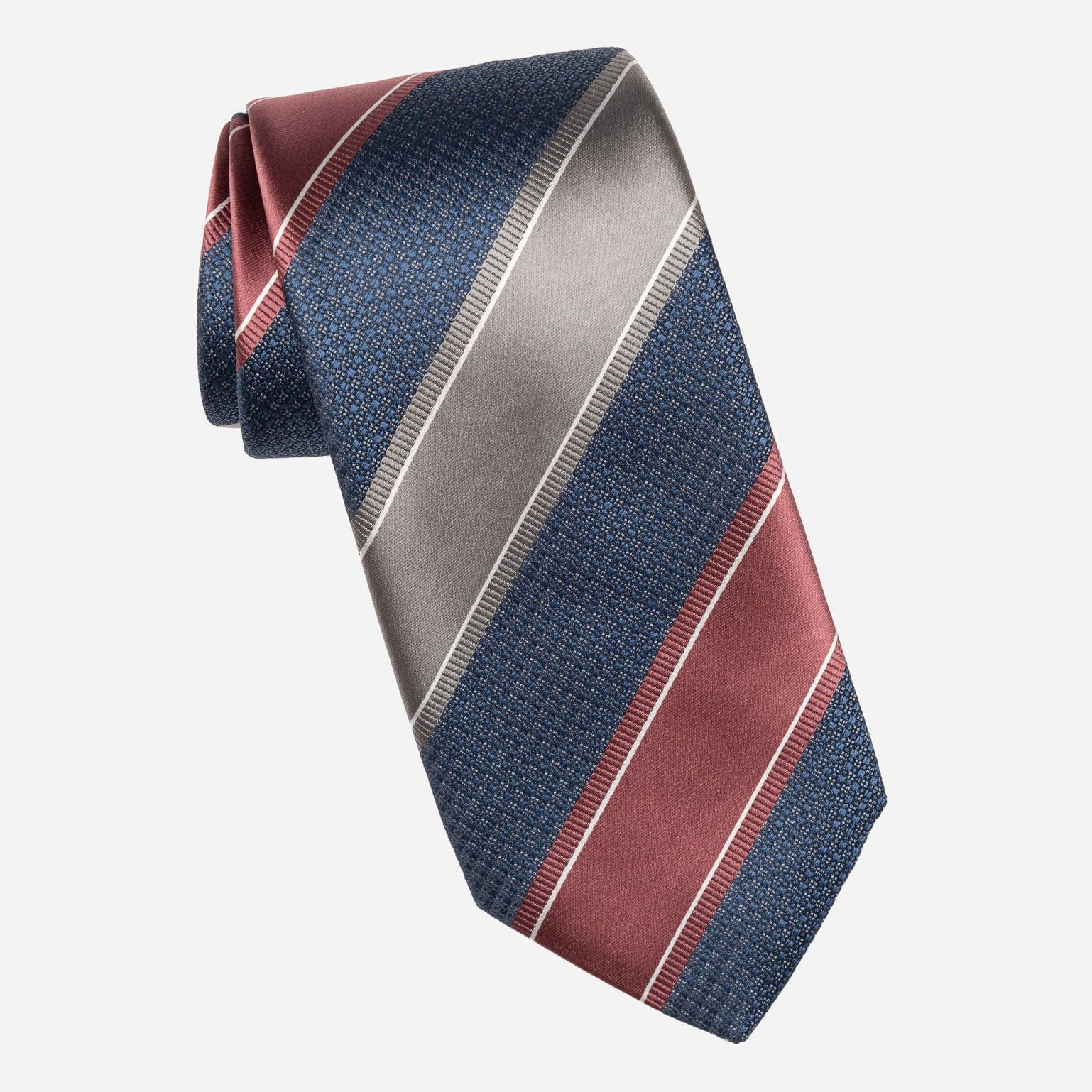 Italian Designer Navy and Burgundy Tie