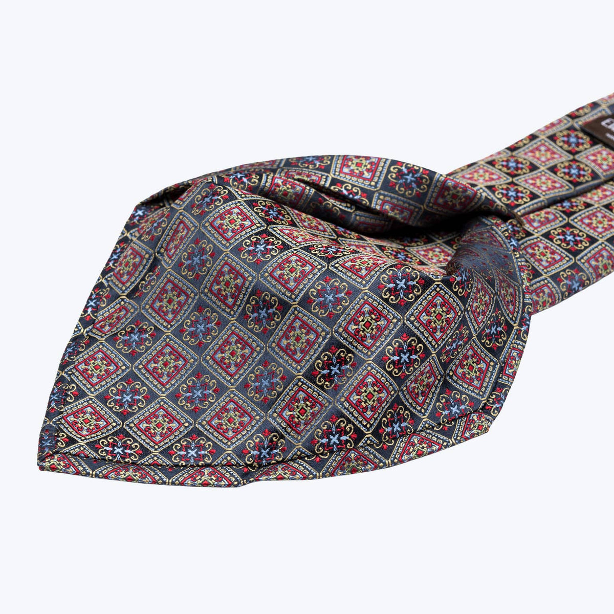 Designer Vintage Navy & Red Silk Necktie