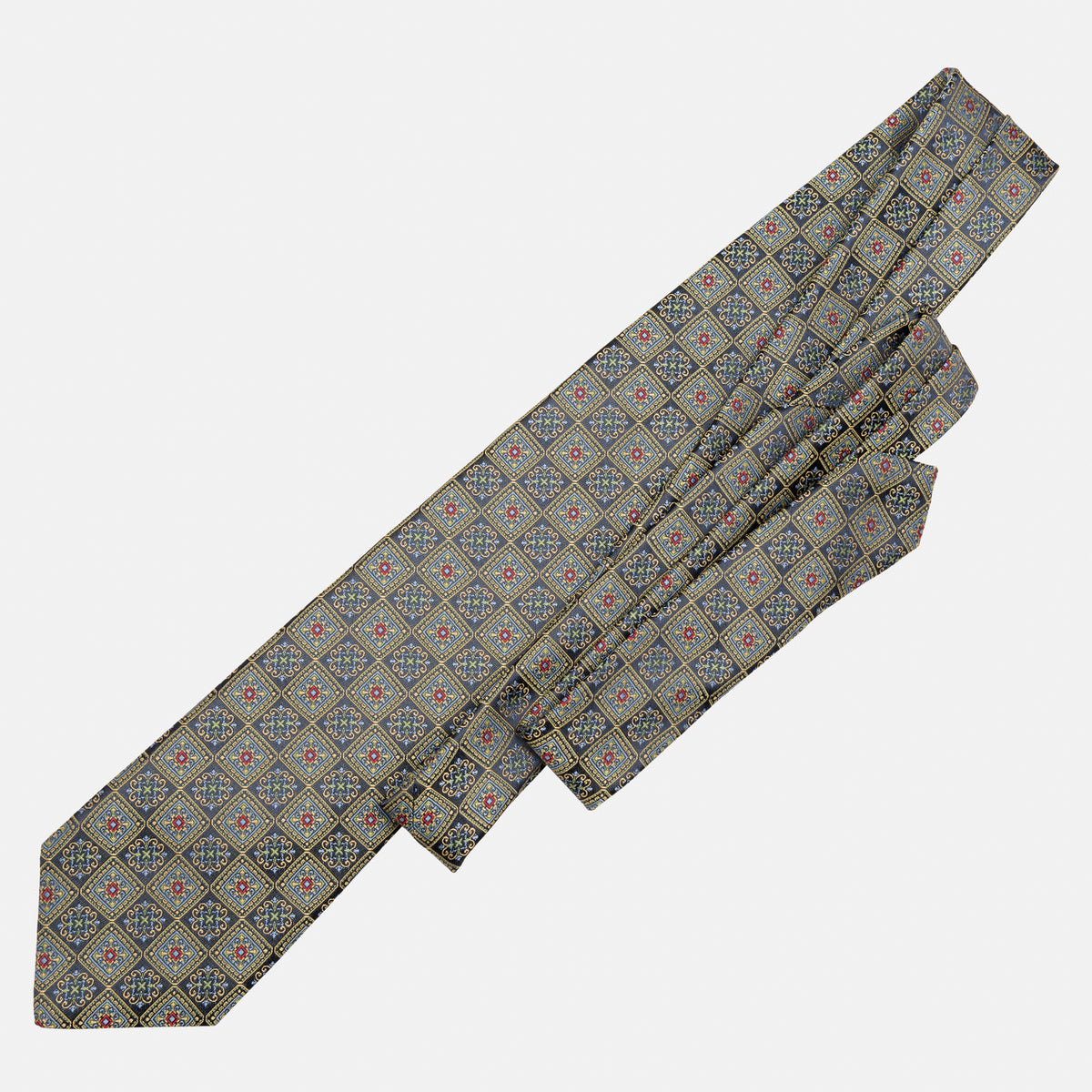 Navy and Yellow Italian Handmade Silk Tie