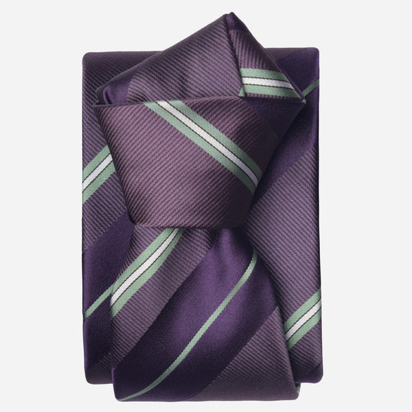 Purple Stripes Handmade Italian Silk Tie