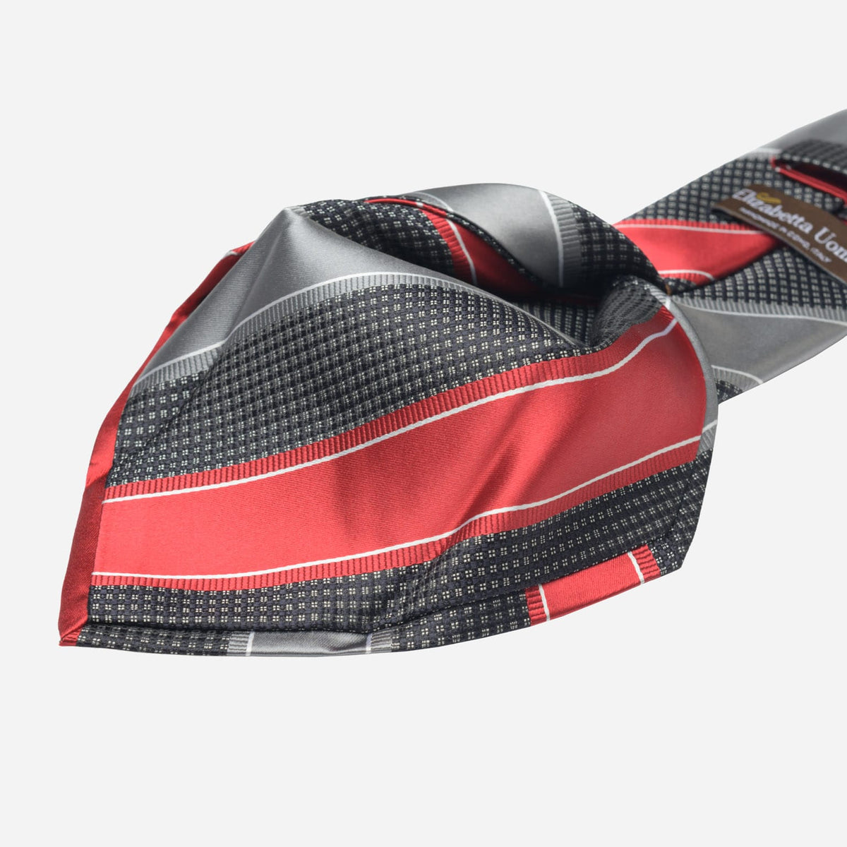 Red Striped Handmade Italian Silk Tie