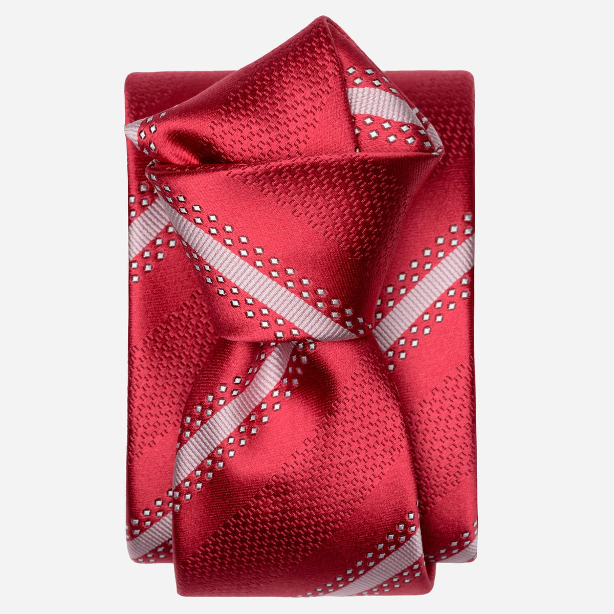 Italian Designer Red Striped Tie