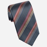 Sage Green Striped Italian Silk Tie