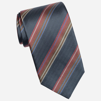 Sage Green Striped Italian Silk Tie
