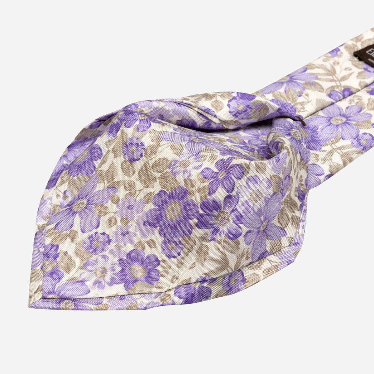 Violet Floral Handmade Italian Silk Tie