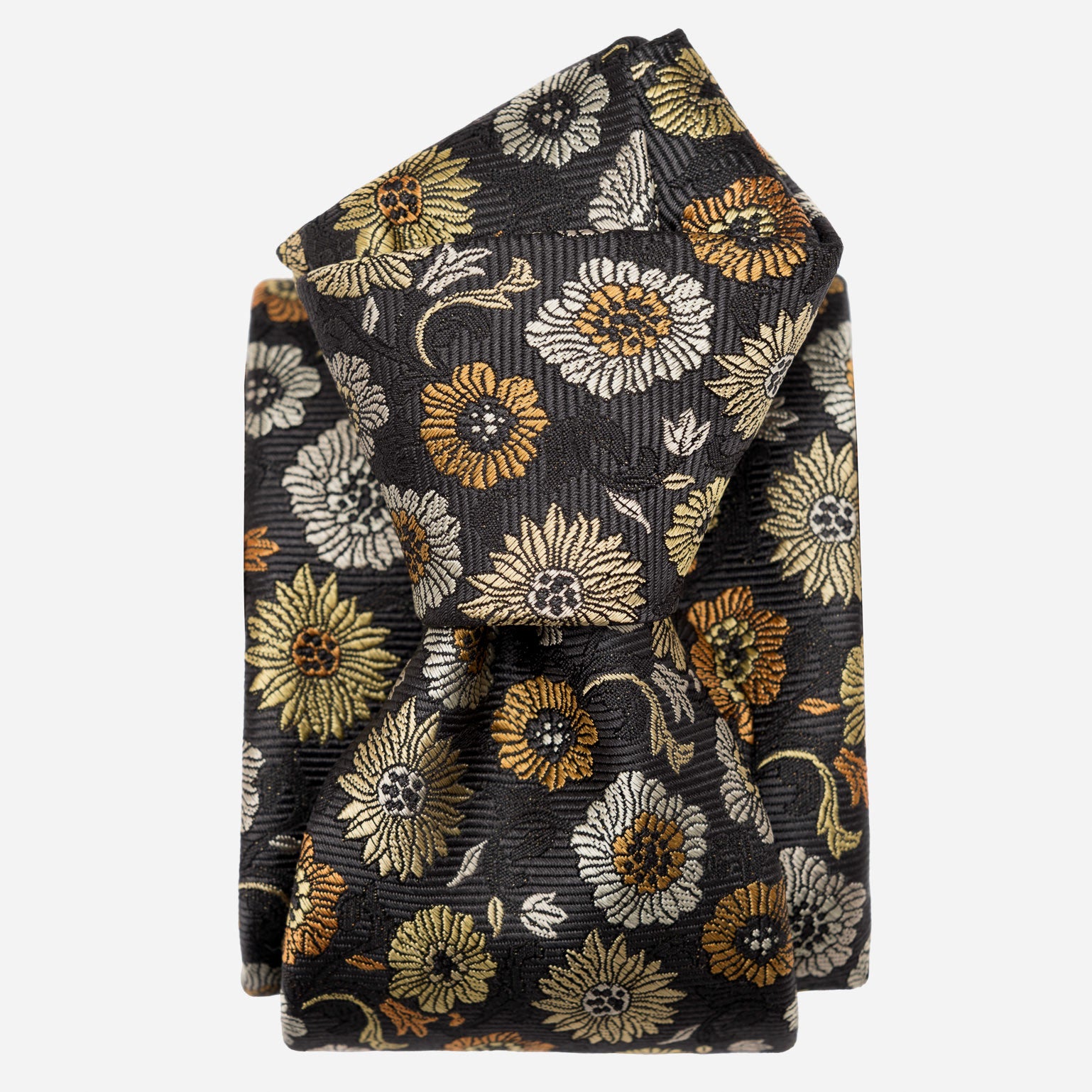 Yellow Floral Designer Luxury Silk Tie