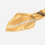 Yellow Striped Italian Designer Silk Tie
