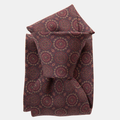 Brown & Burgundy Italian Silk Tie
