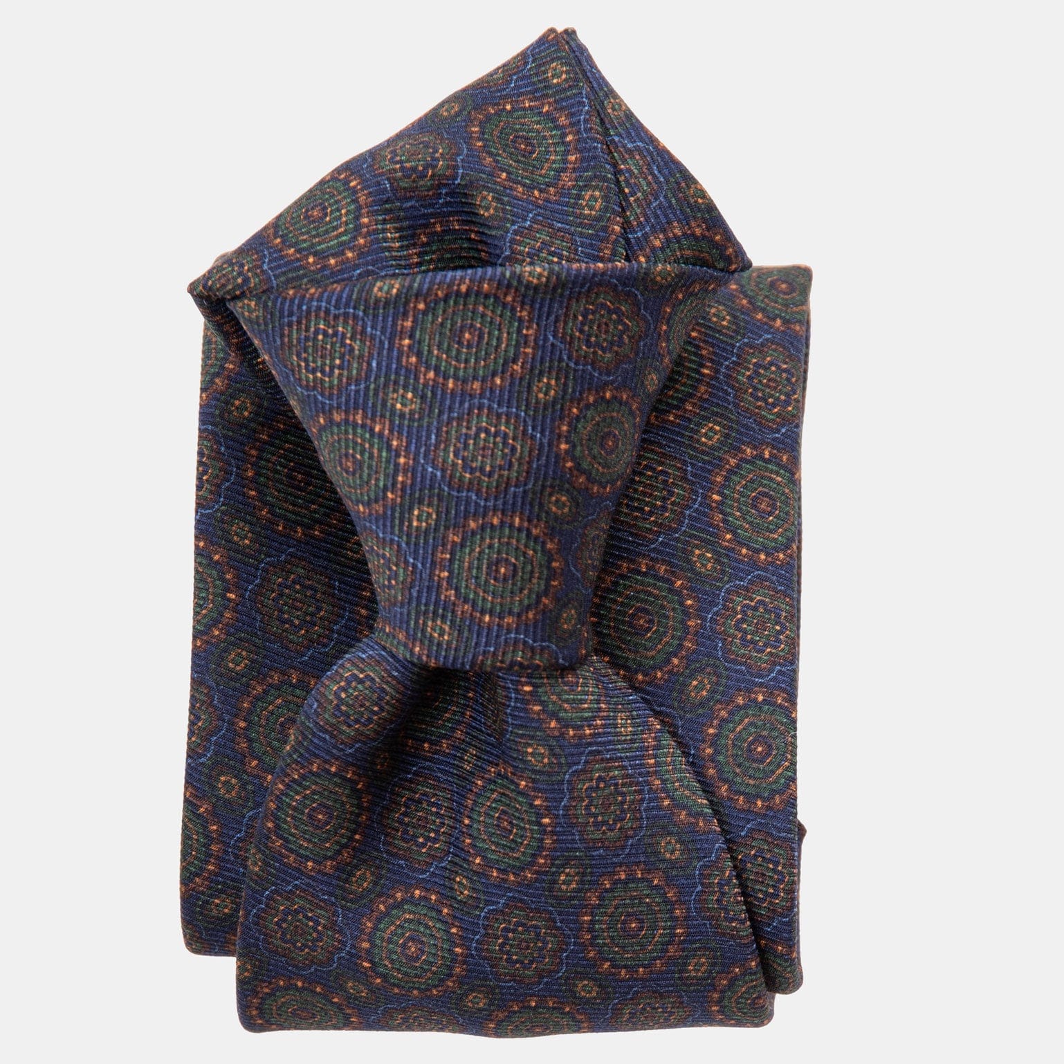 Navy & Green Italian Silk Tie