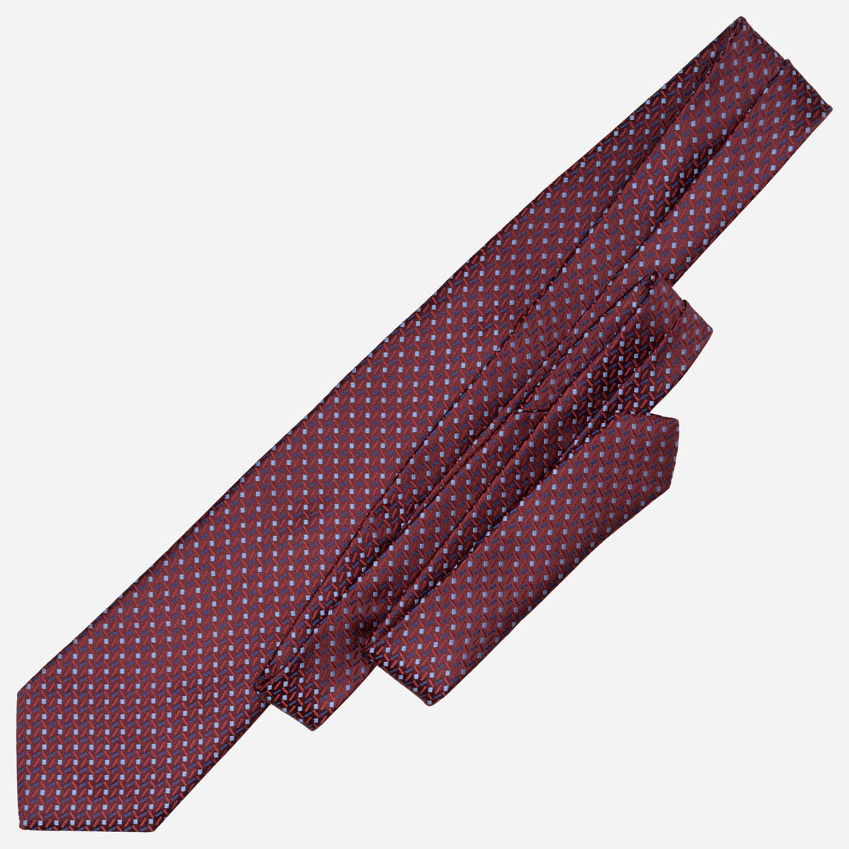 Burgundy Woven Pure Silk Italian Tie