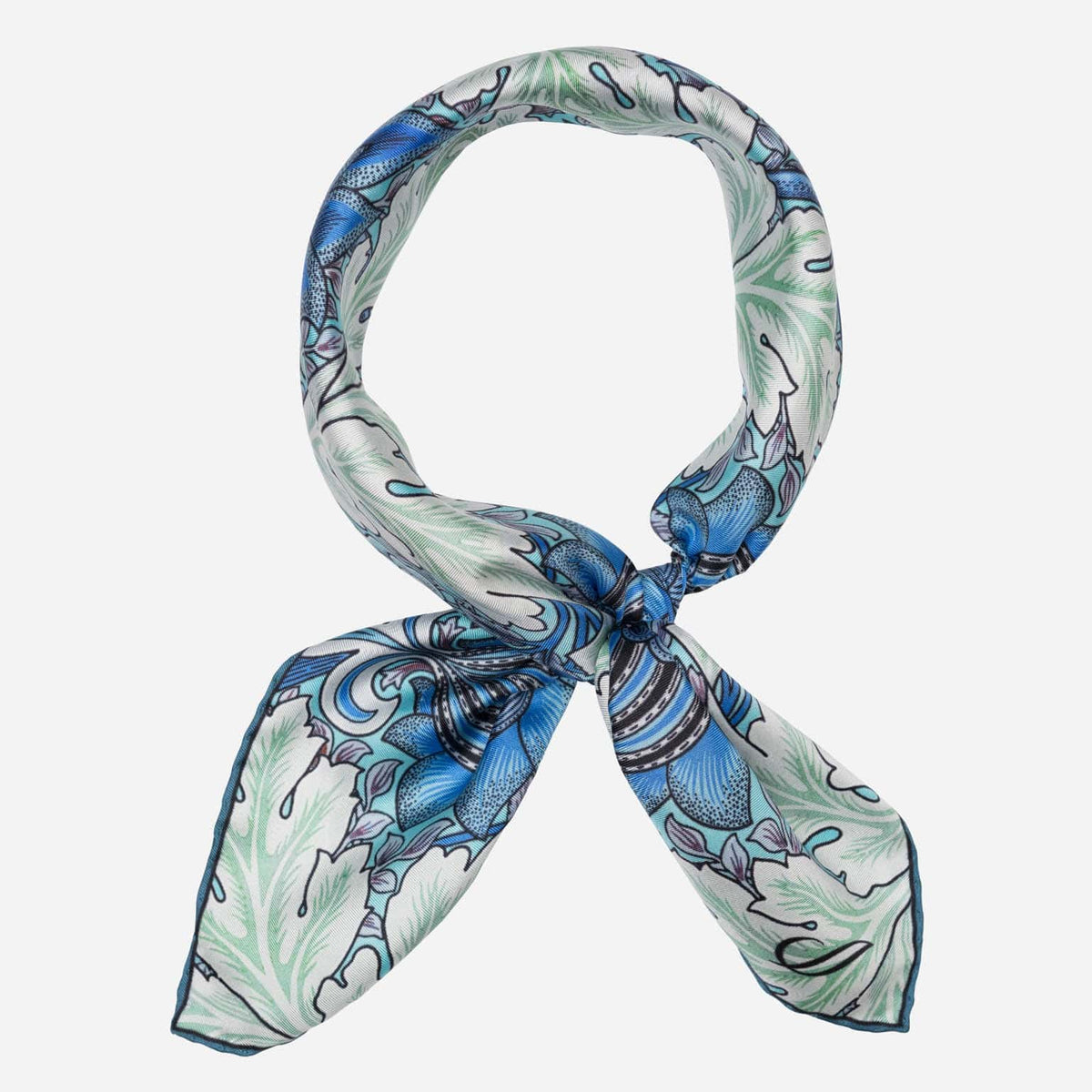 Blue and Mint Italian Silk Neckerchief