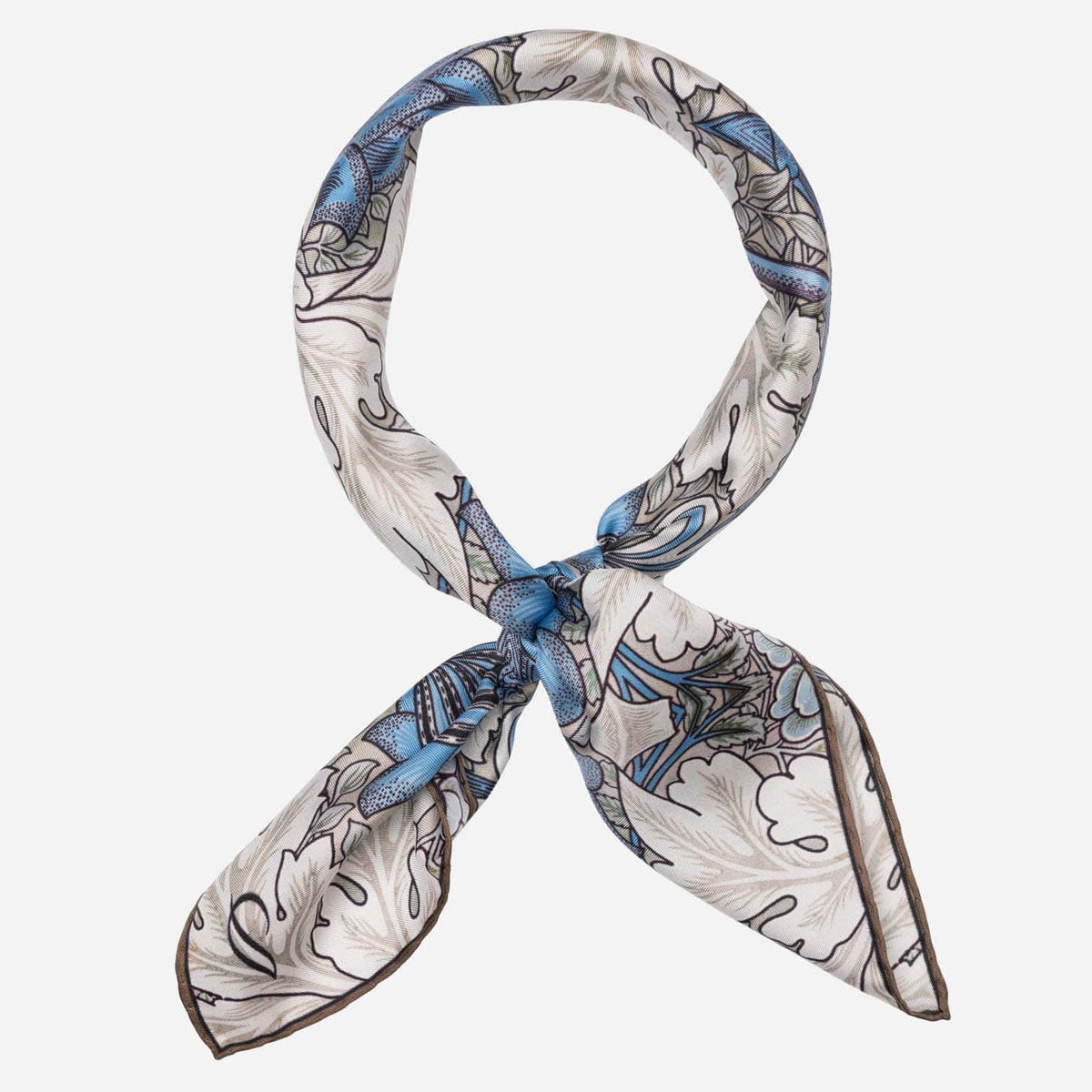 Blue and Tan Italian Silk Neckerchief