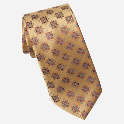 Gold Italian Designer Handmade Silk Tie
