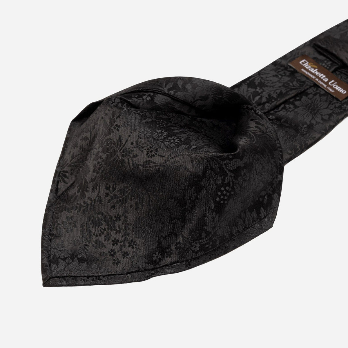 Men&#39;s Black Floral Italian Silk Tie