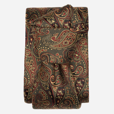 Italian Green Paisley Handmade Silk Tie