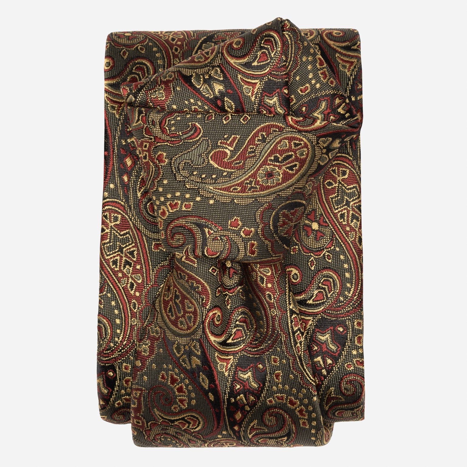 Italian Green Paisley Handmade Silk Tie