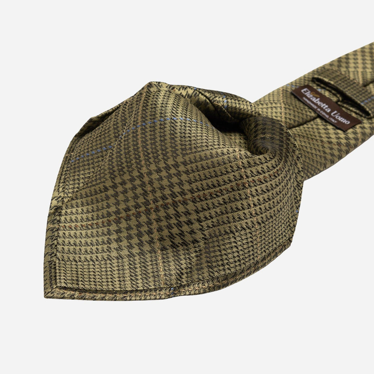 Italian Green Plaid Handmade Silk Tie