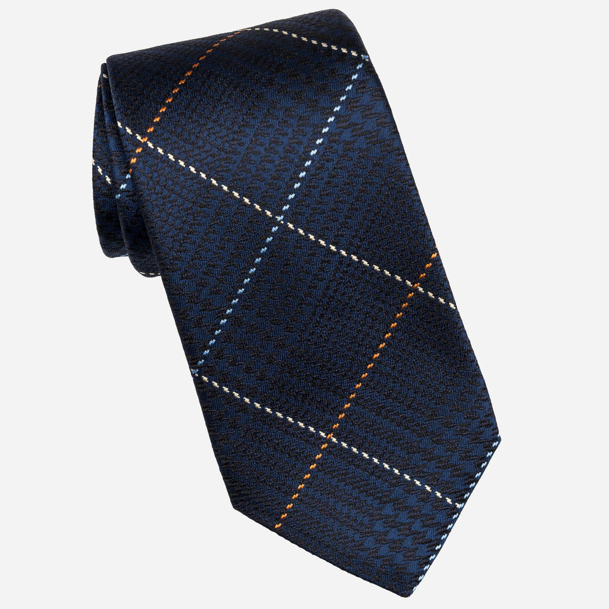 Navy Prince of Wales Designer Silk Tie