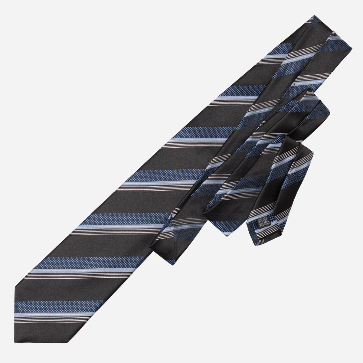 Formal Black Stripe Italian Silk Jacquard Tie