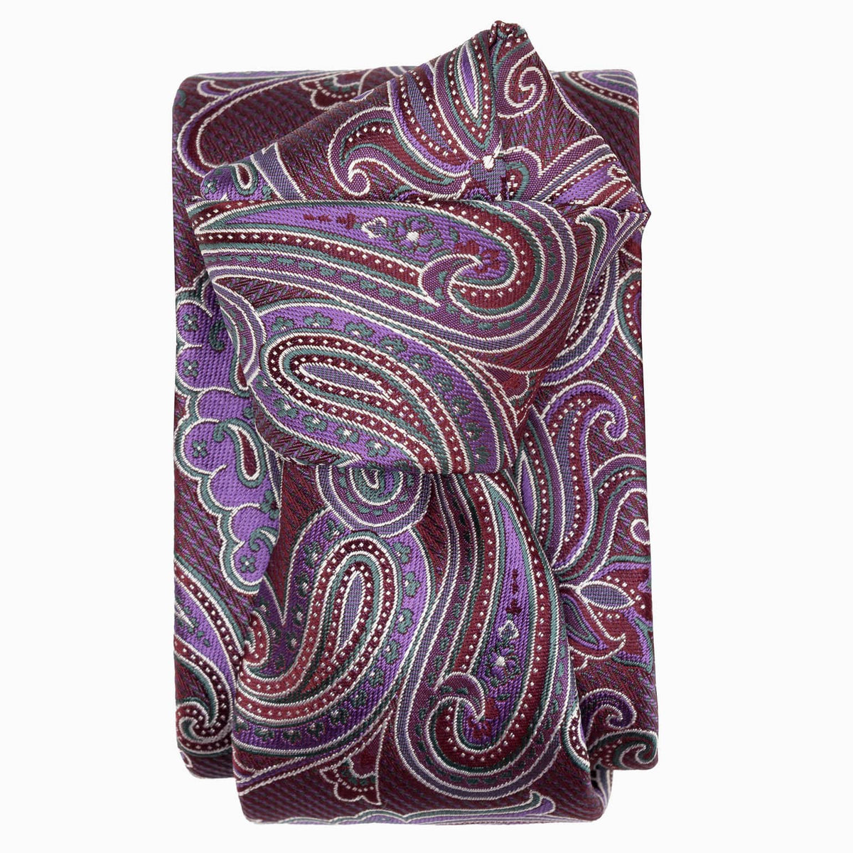 Magenta Woven Paisley Italian Silk Tie