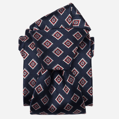 Navy Jacquard Men's Silk Tie