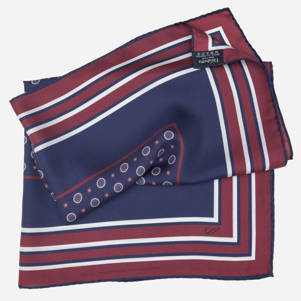 Navy Italian Designer Silk Neckerchief