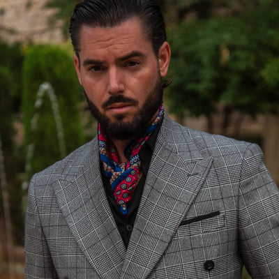 best dark red Italian large silk bandana scarf