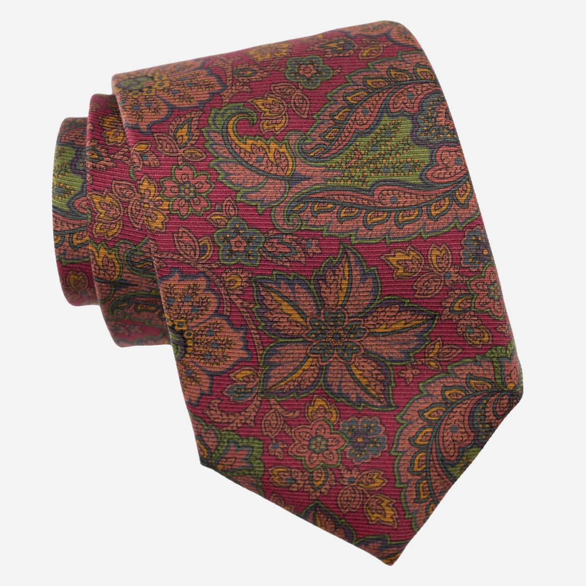 Best  Floral Italian Madder Silk Tie