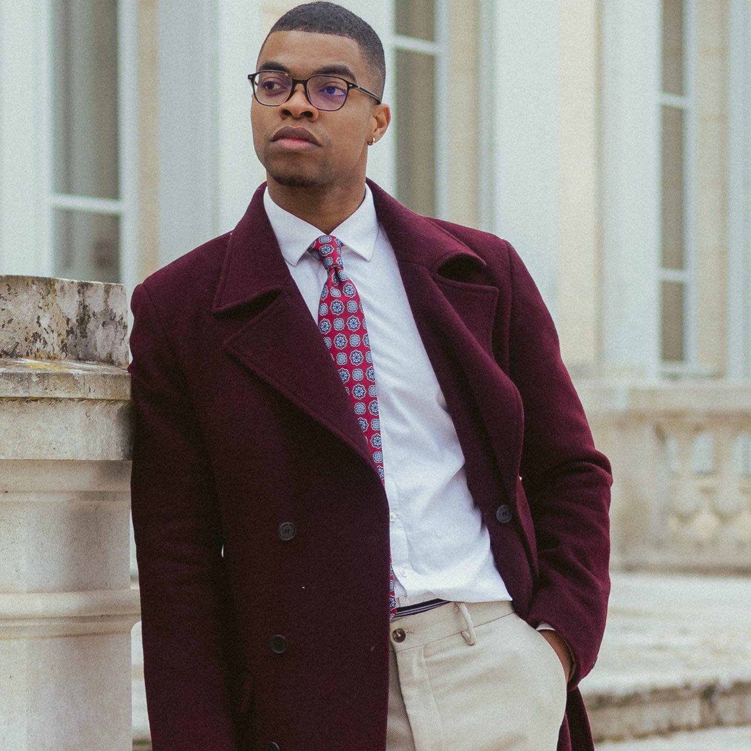 Red Floral Handmade Italian Silk Tie