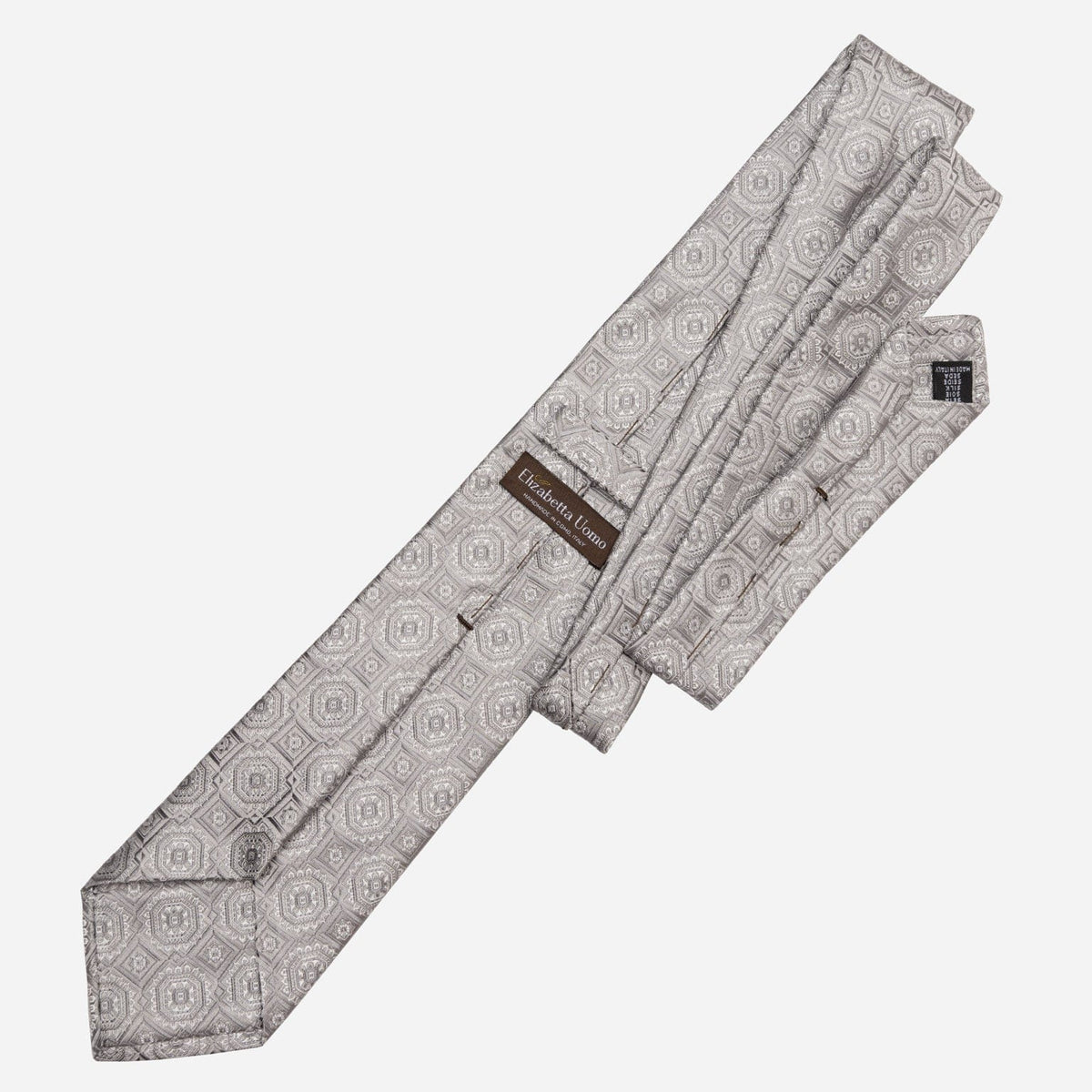 Silver Grey Italian Silk Handmade Tie