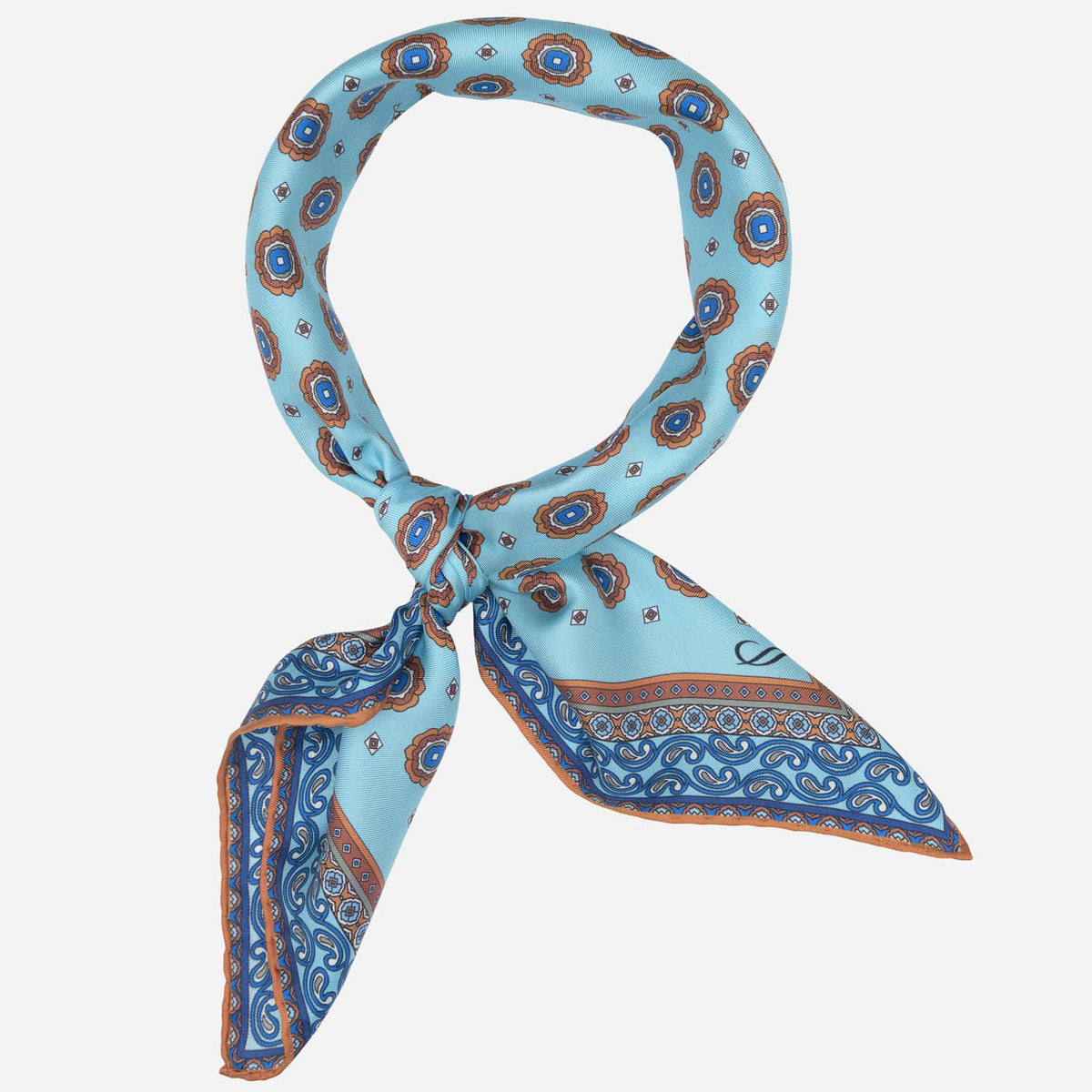 Blue Silk Neckerchief - Made in Italy