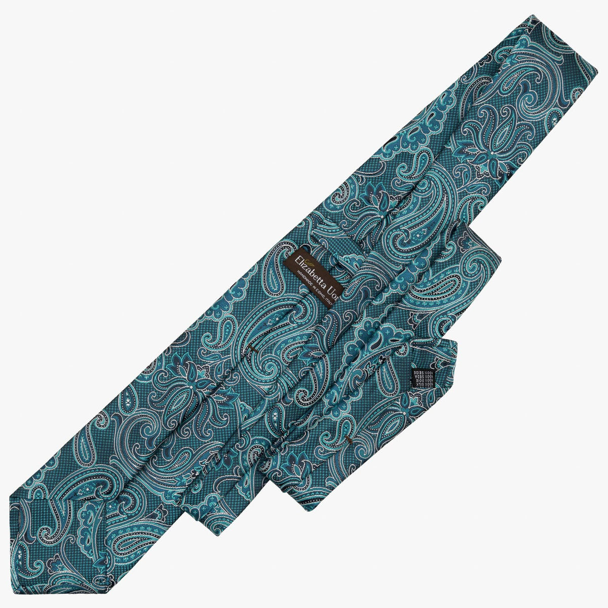 Turquoise Woven Paisley Italian Silk Tie