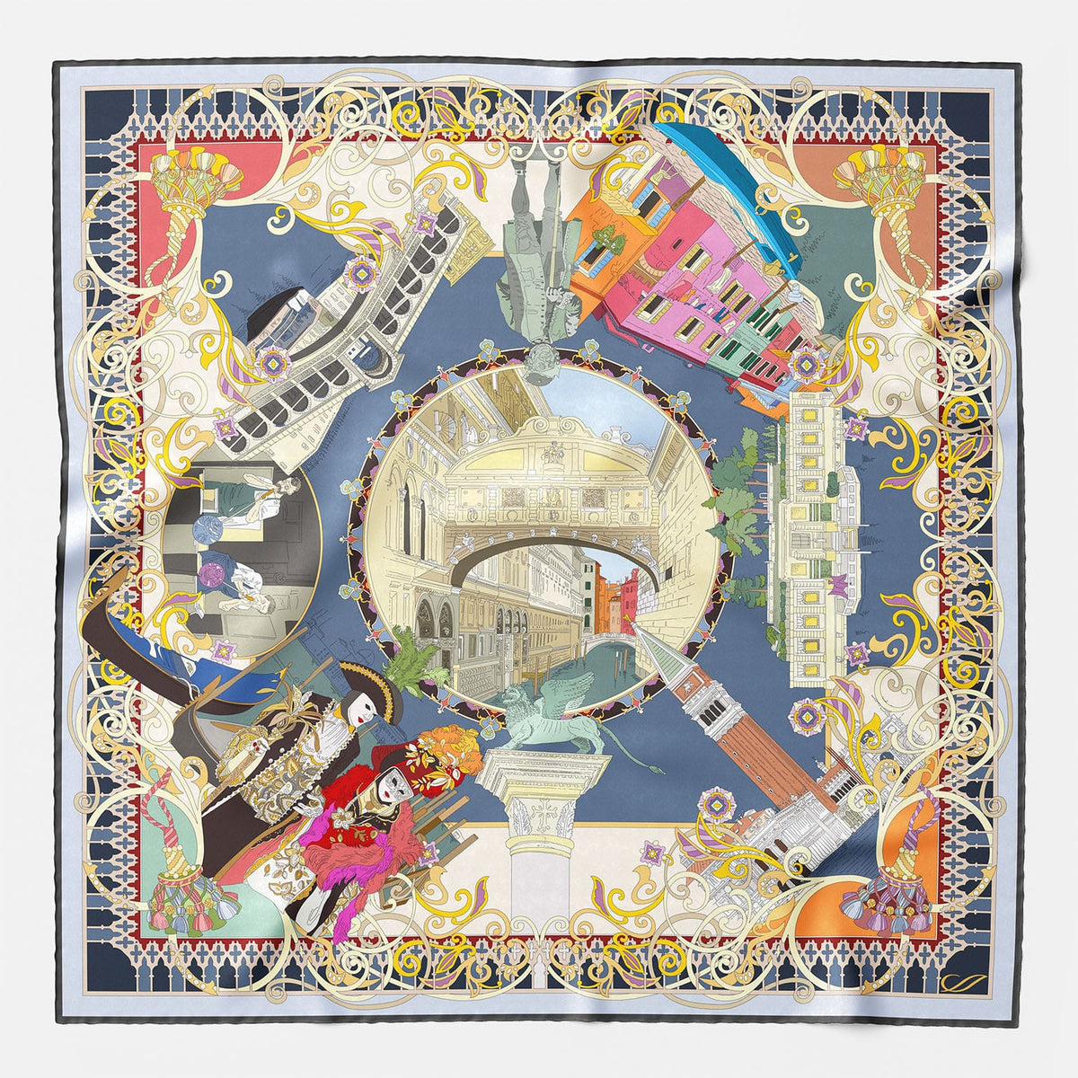 Celebrating Venezia Handmade Italian Silk Scarf