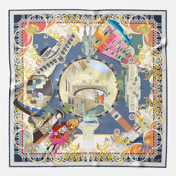 Celebrating Venezia Handmade Italian Silk Scarf