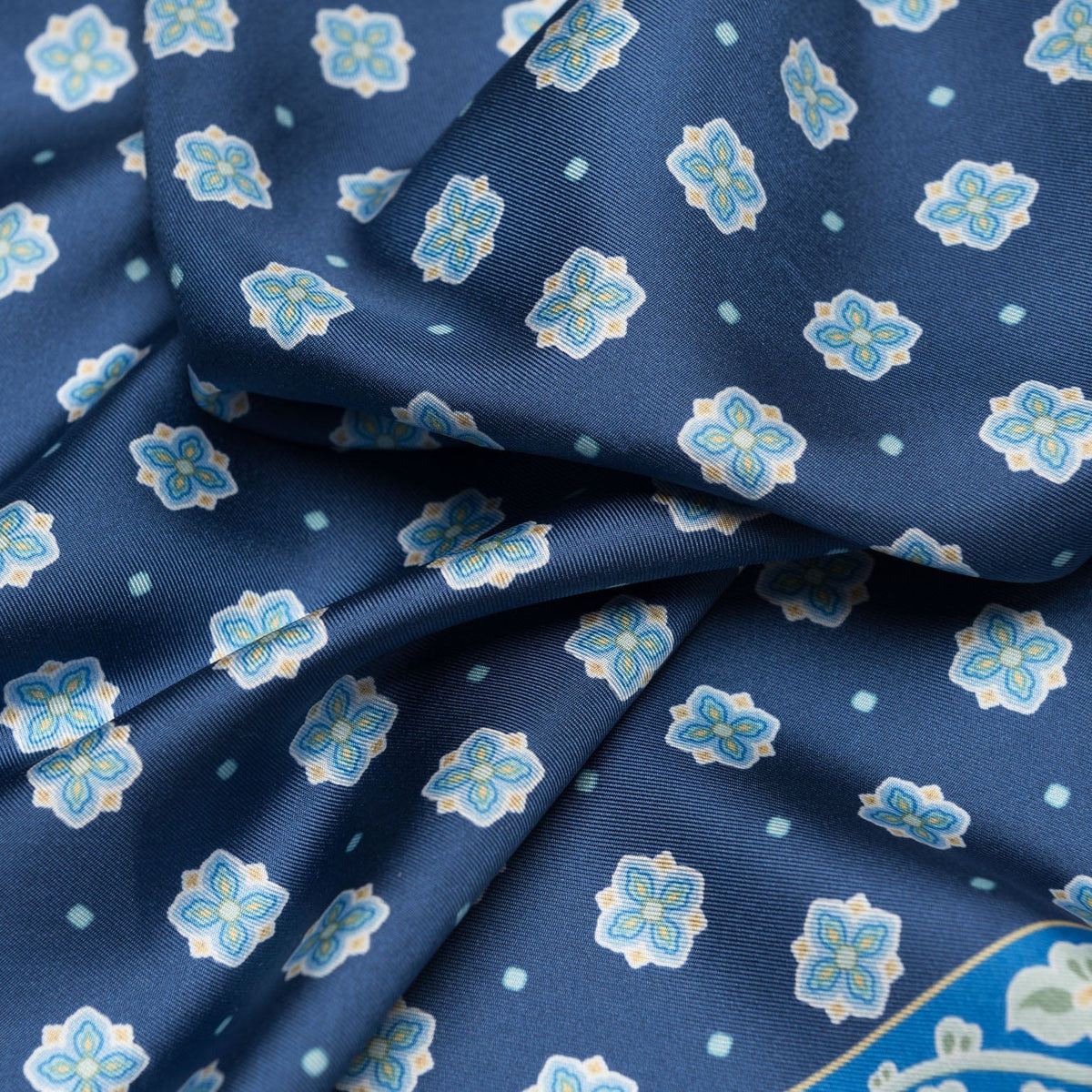 Large Mens Blue Italian Silk Bandana