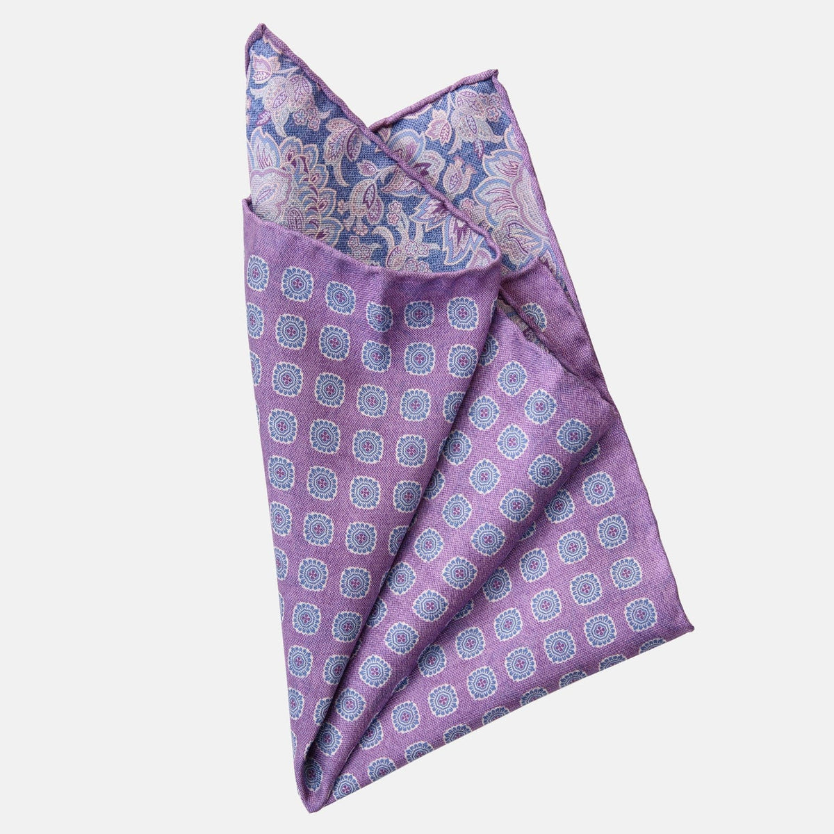 Lavender Double Sided Silk Pocket Square