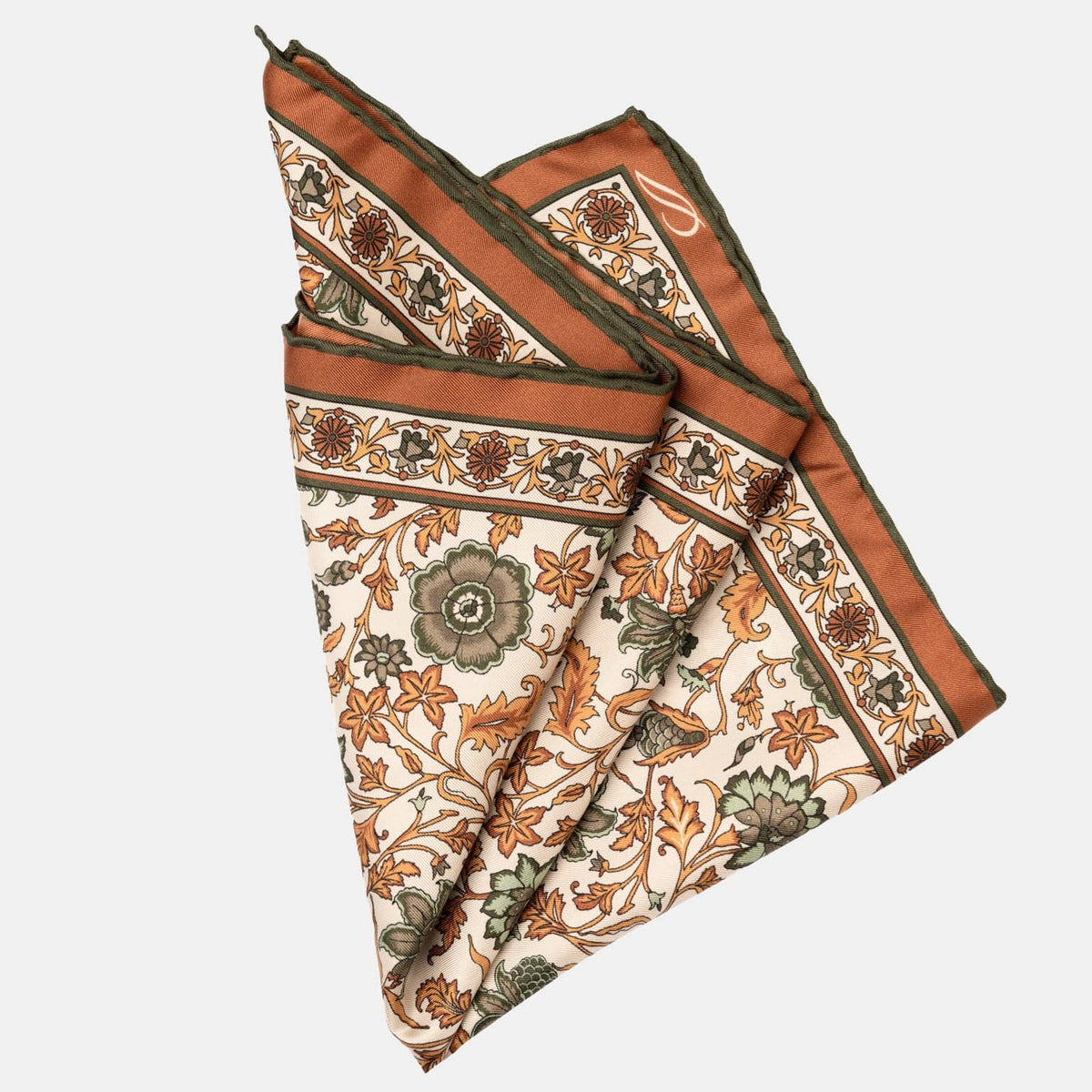 Terracotta Silk Italian Suit Pocket Square