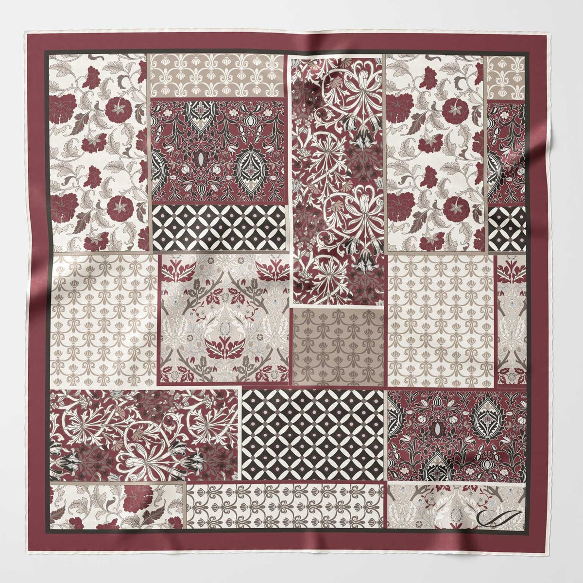 Maroon Italian Silk Neckerchief